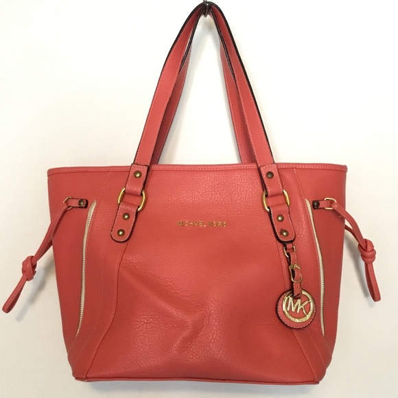 Michael Kors Handbags - Big Coral MichaelKors Handbag MK Long/Short Strap